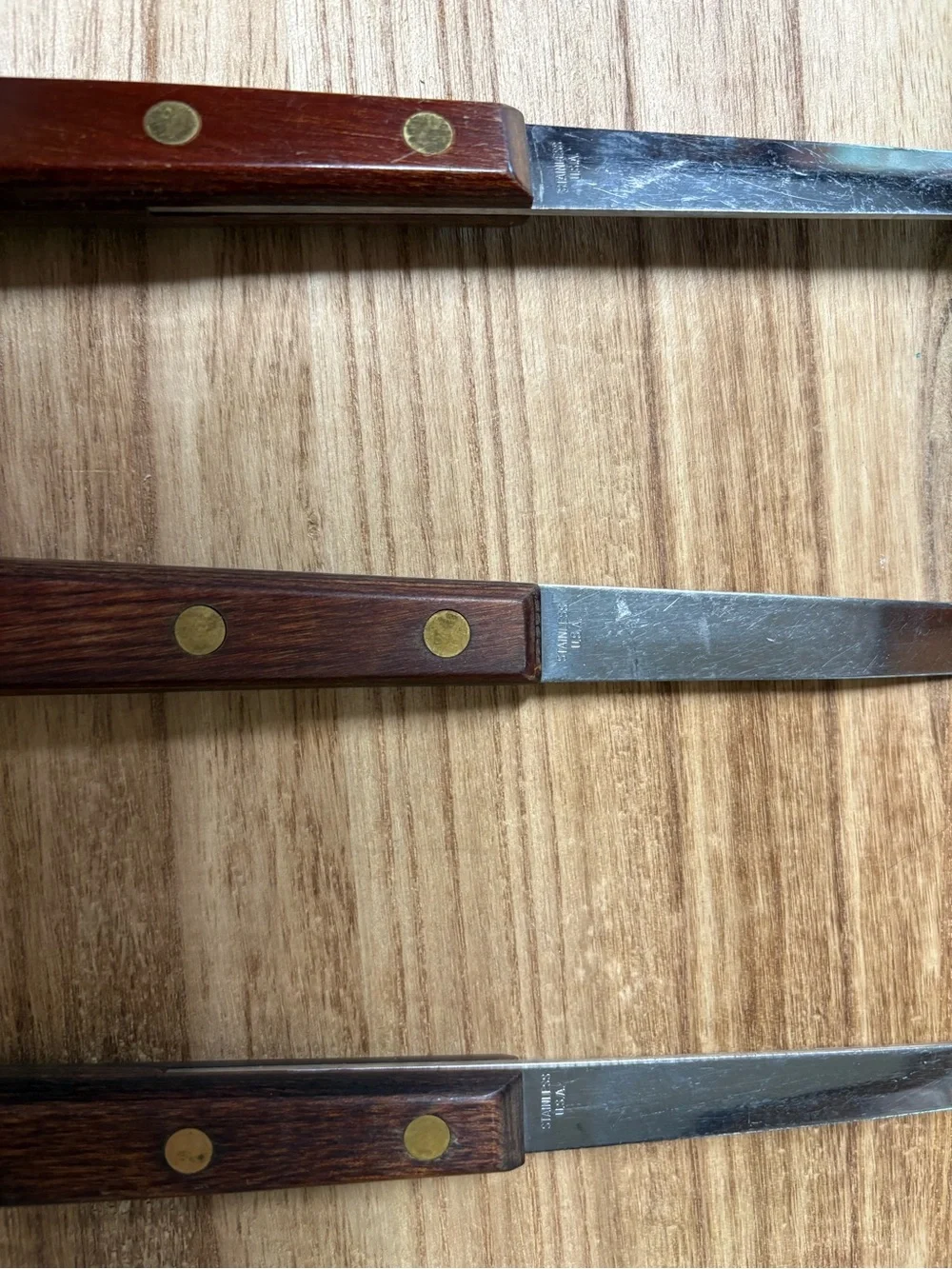 Stainless Steel Cooking Spoon, Ladle & Turner Set with Brown Wood Handles